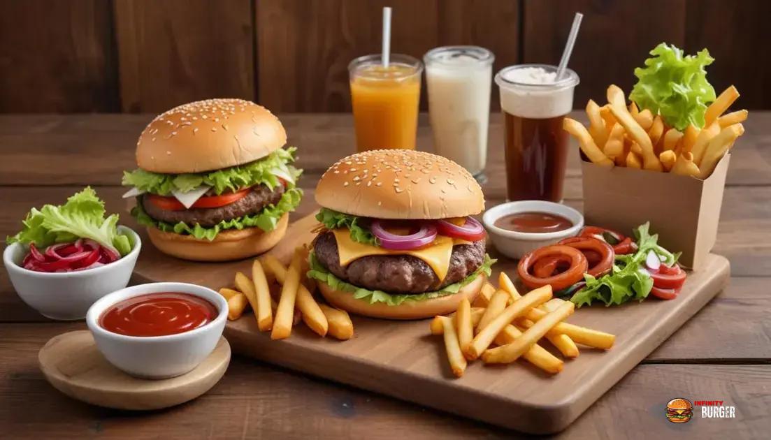 Harmonização de acompanhamentos com duplo hambúrguer
