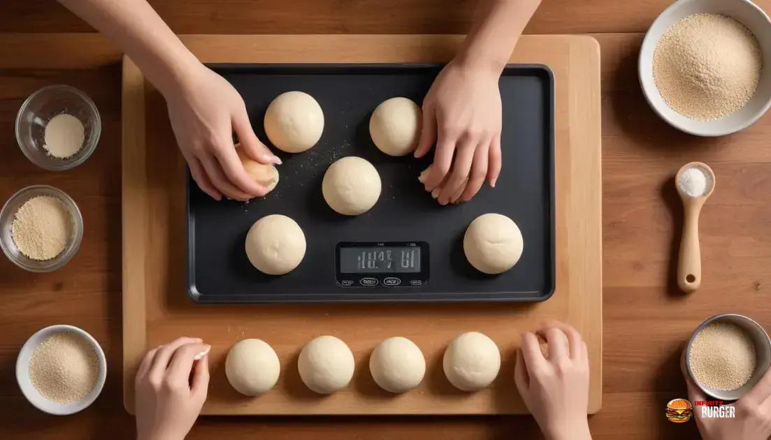 dicas de modelagem para pães iguais de hamburgueria