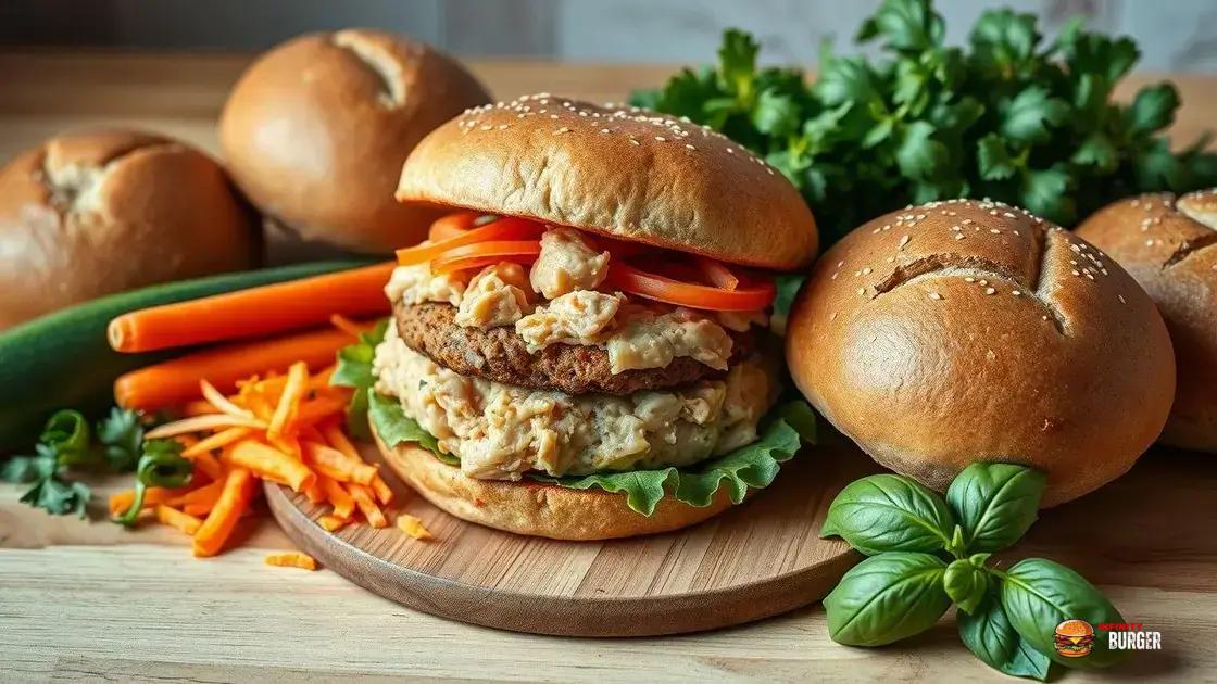 Ingredientes leves e nutritivos para o hambúrguer