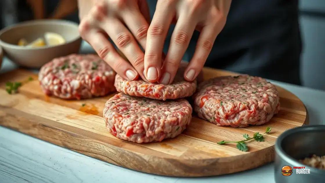 Preparo da carne e montagem do hambúrguer
