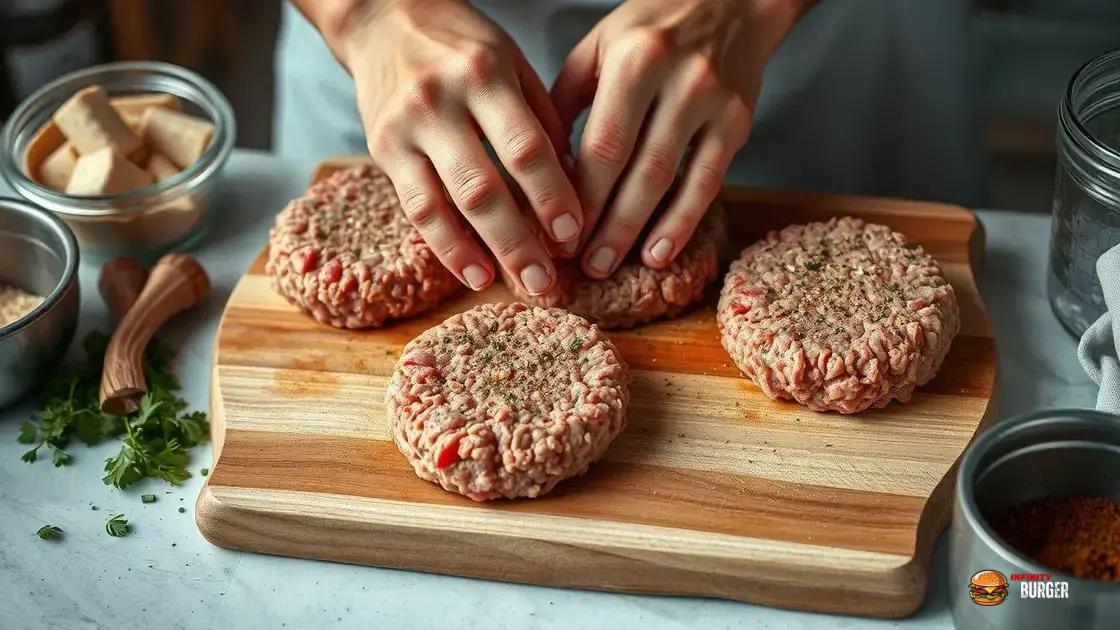 técnicas para modelar e temperar o hambúrguer